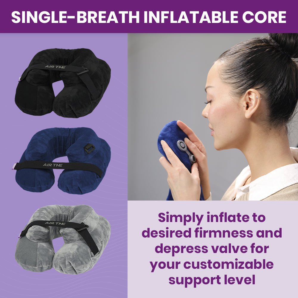 AirTNE™ — Almohada de cuello inflable ultracompacta