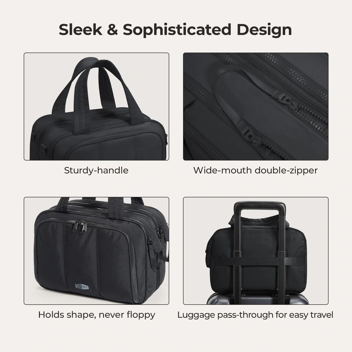 Crush Hanging Toiletry Bag Bagsmart color Black – foto 7 | Buenas Gracias Panamá