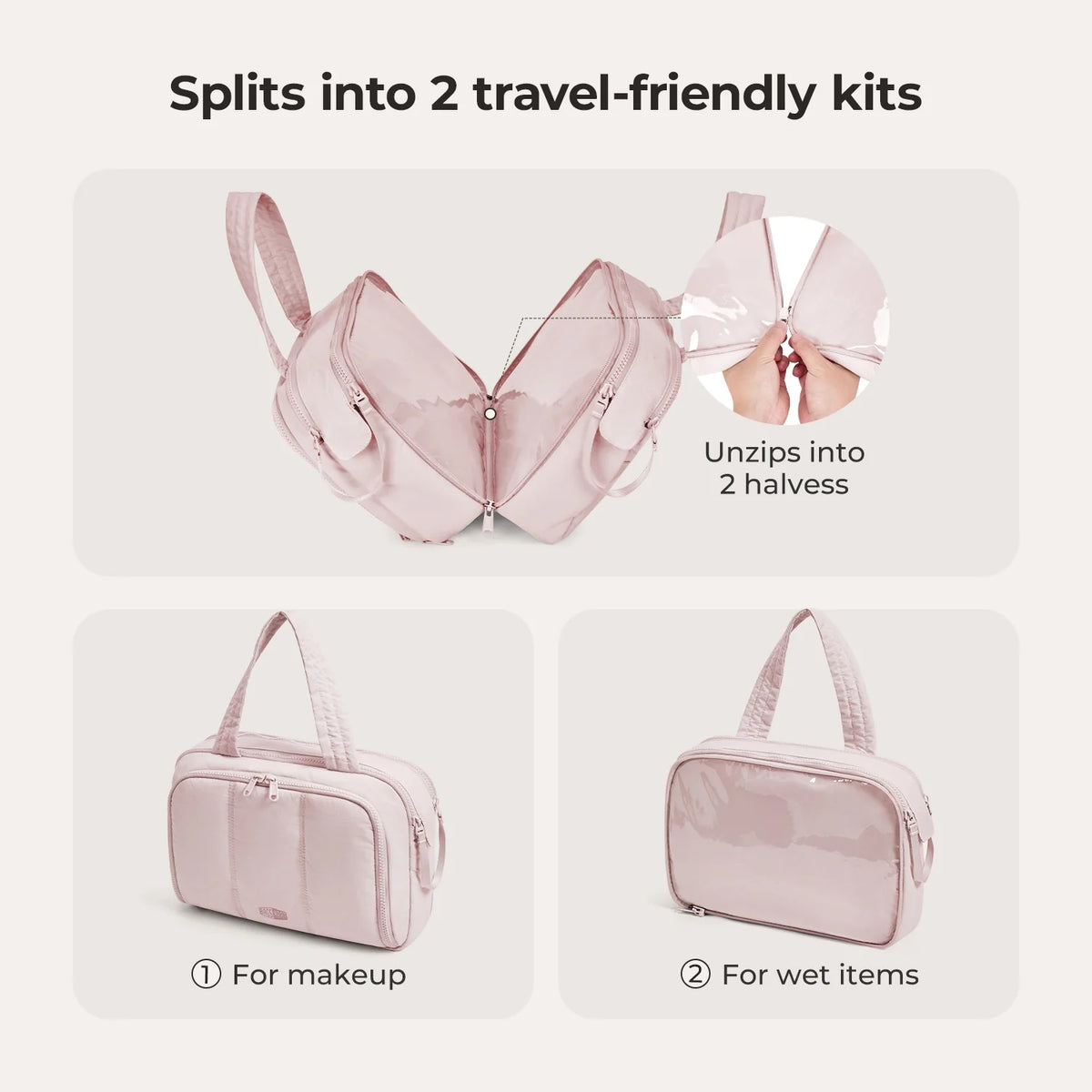 Crush Hanging Toiletry Bag Bagsmart color Pink – foto 6 | Buenas Gracias Panamá