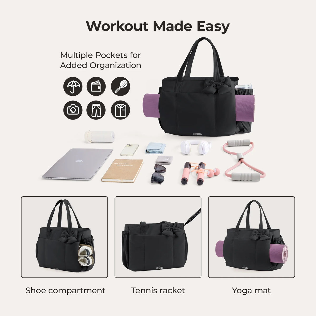 Crush 23L Laptop Tote Bagsmart color Black – foto 2 | Buenas Gracias Panamá